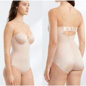 SPANX Nude Suit Your Fancy Strapless Cupped Panty Bodysuit size S